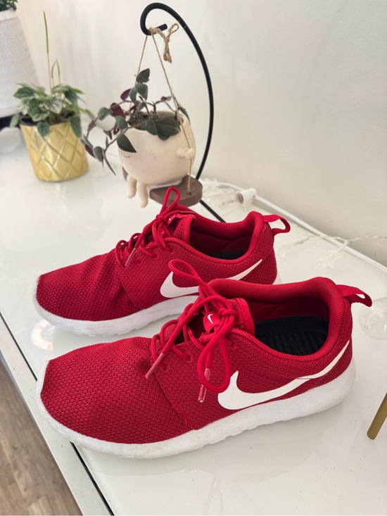 Nike Shoes - Nike Roshe Red Mesh Running Shoes with White Swoosh US 8